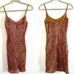 Sequin Mini Bodycon Dress - Fashion Nova - Bronze